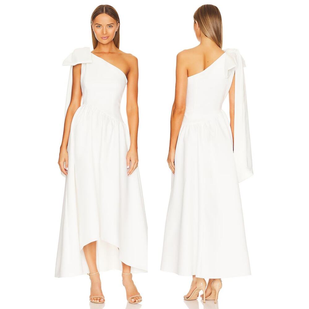 ELLIATT Liesel Maxi Dress Bow One Shoulder Formal Wedding Bridal Party Hoco S